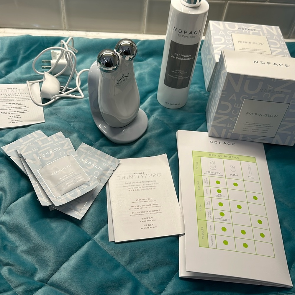 NEW, Nuface Trinity/Pro Face & Toning device with Lip/Eye Attachment, etc.